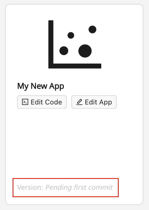 MA app card with pending first commit