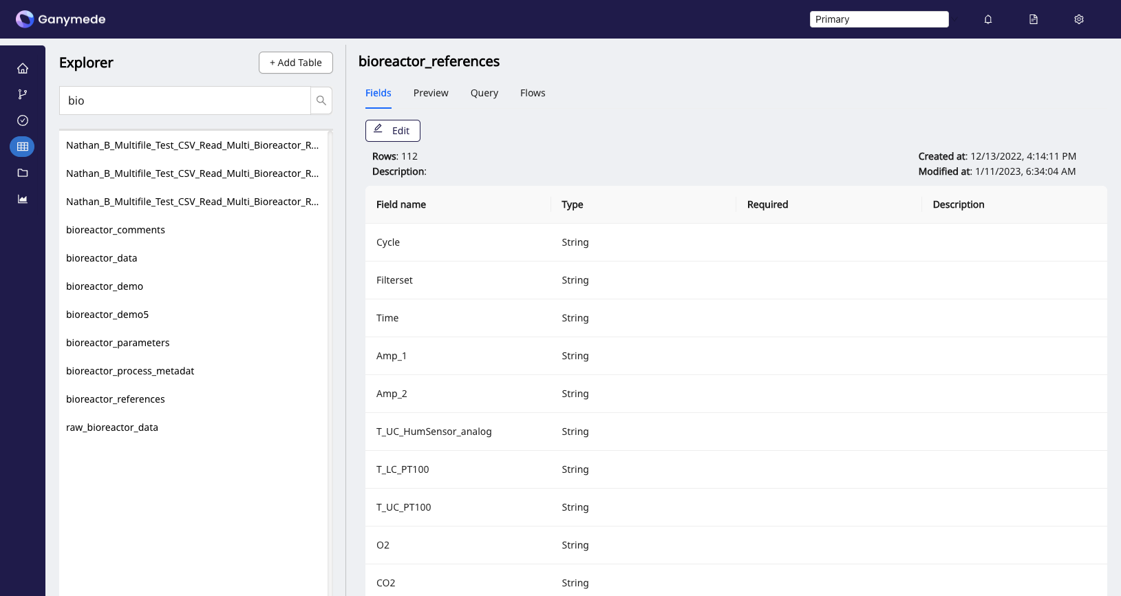 Data Explorer | Ganymede Documentation